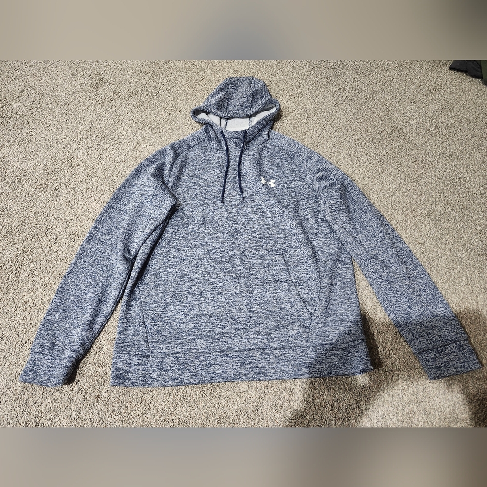 Under Armour Heathered Blue Hooded Pullover Size Medium